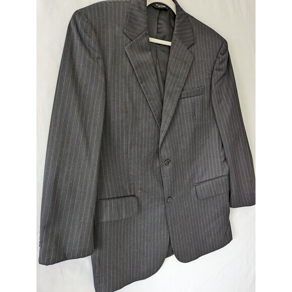 JoS A Bank 100% Wool‎ Charcoal Pinstripe Blazer Sport Coat Jacket Mens Size 40R - Picture 3 of 12
